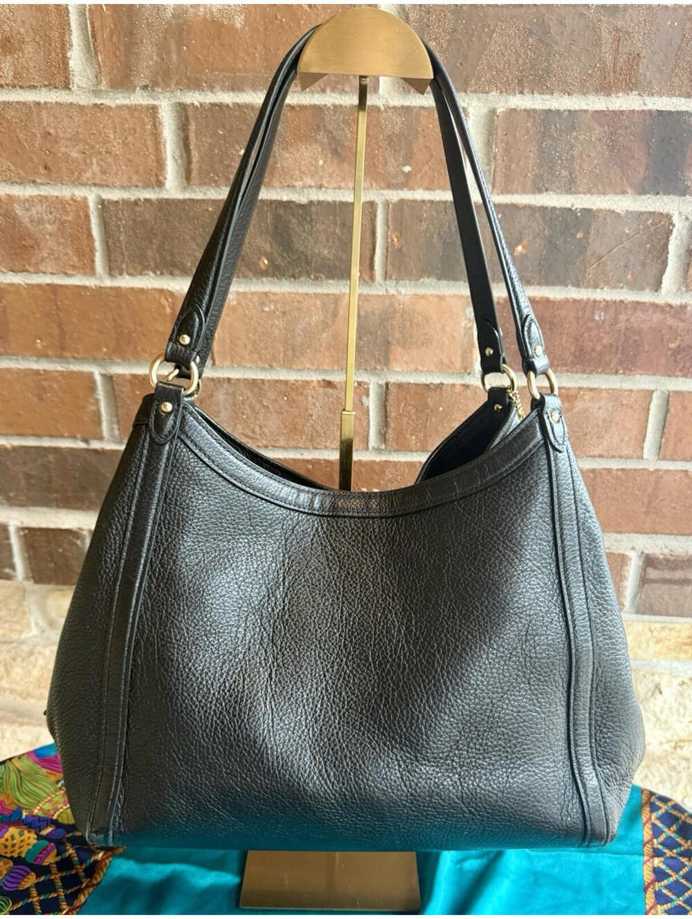 ✨👜 Coach Kristy Shoulder Bag Black Refined Pebble Leather C6231 Excellent Cond. - Picture 5 of 15